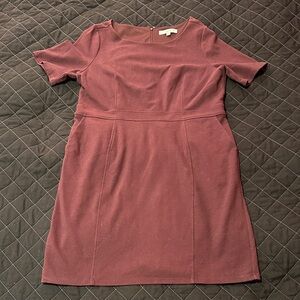 LOFT Plum Short Sleeve Midi Dress size 18